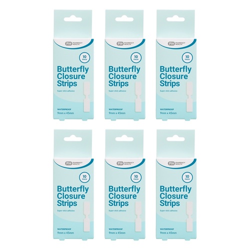 Pharmacy Health Butterfly Closure Strips 10 Pack Bundle of 6