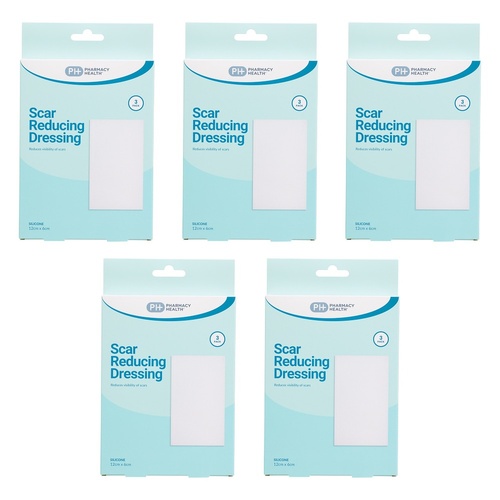 Pharmacy Health Scar Reducing Dressing 12cm x 6cm 3 Pack Bundle of 5