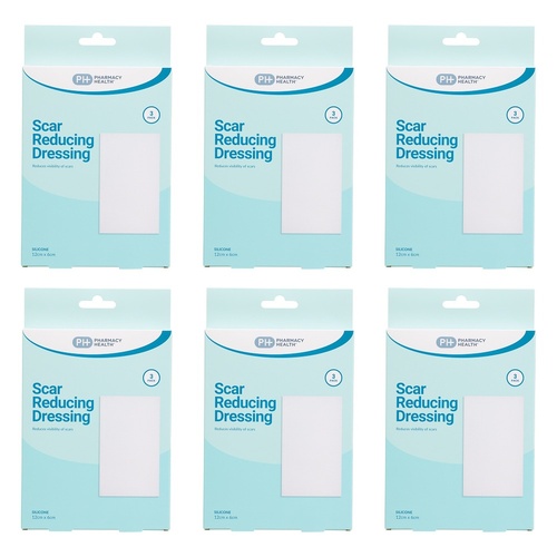 Pharmacy Health Scar Reducing Dressing 12cm x 6cm 3 Pack Bundle of 6