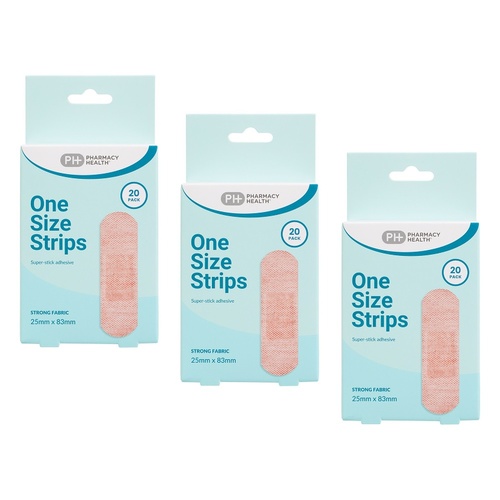 Pharmacy Health Fabric Strips 20 Pack Bundle of 3
