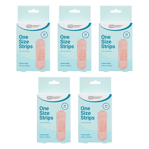 Pharmacy Health Fabric Strips 20 Pack Bundle of 5