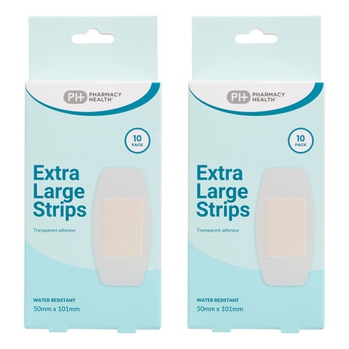 Pharmacy Health Water Resistant Extra Large Strips 10 Pack Bundle of 2