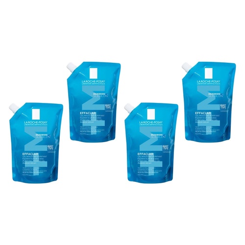 La Roche-Posay Effaclar +M Purifying Foaming Gel Cleanser Refill 400mL Pack of 4