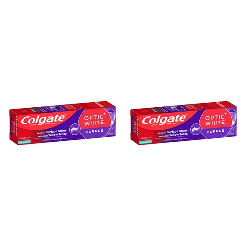 Colgate Optic White Purple Toothpaste Fresh Mint 100g Pack of 2