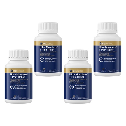 Bioceuticals Ultra Muscleze + Pain Relief 56 Capsules Pack of 4