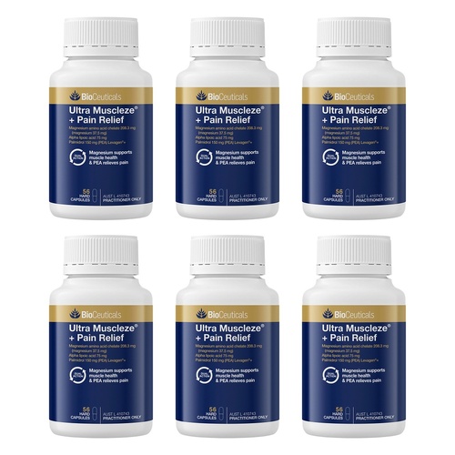 Bioceuticals Ultra Muscleze + Pain Relief 56 Capsules Pack of 6
