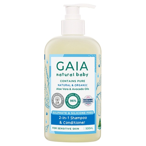 GAIA Natural Baby 2-in-1 Shampoo & Conditioner 500mL