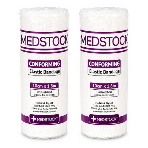 Medstock Conforming Bandage 10cm x 1.8m Pack of 2