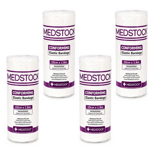 Medstock Conforming Bandage 10cm x 1.8m Pack of 4