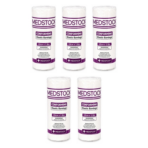 Medstock Conforming Bandage 10cm x 1.8m Pack of 5