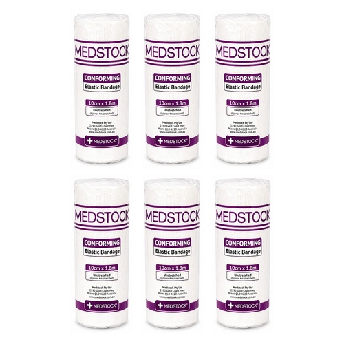 Medstock Conforming Bandage 10cm x 1.8m Pack of 6