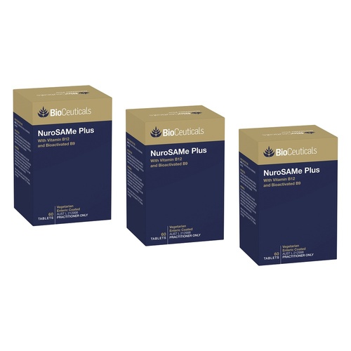 Bioceuticals NuroSAMe Plus SAMe 200mg 60 Tablets Pack of 3