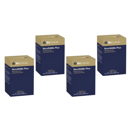 Bioceuticals NuroSAMe Plus SAMe 200mg 60 Tablets Pack of 4