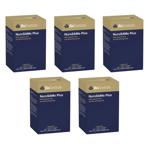 Bioceuticals NuroSAMe Plus SAMe 200mg 60 Tablets Pack of 5