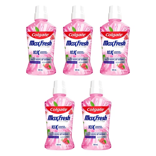 Colgate Max Fresh Mouthwash Watermelon Mint 500mL Pack of 5