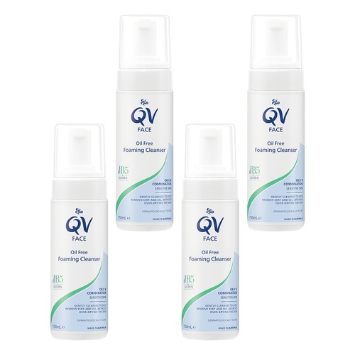Ego QV Face Oil Free Foaming Cleanser 150mL Pack of 4