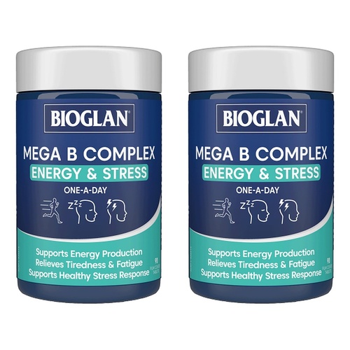 Bioglan Mega B Complex Energy & Stress 90 Tablets Pack of 2