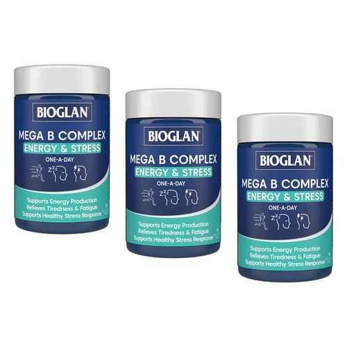 Bioglan Mega B Complex Energy & Stress 90 Tablets Pack of 3