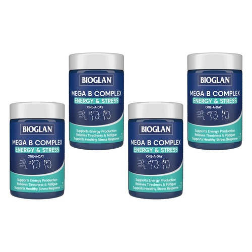Bioglan Mega B Complex Energy & Stress 90 Tablets Pack of 4
