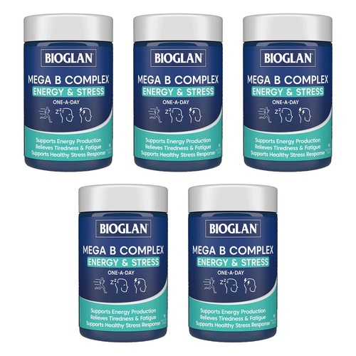 Bioglan Mega B Complex Energy & Stress 90 Tablets Pack of 5