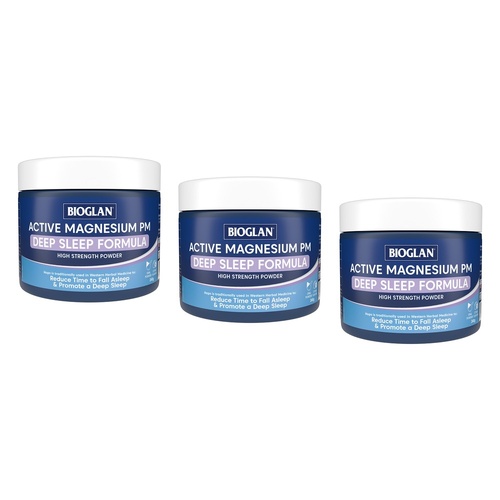 Bioglan Active Magnesium PM Deep Sleep Formula 240g Pack of 3