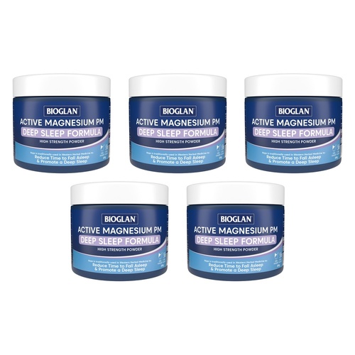 Bioglan Active Magnesium PM Deep Sleep Formula 240g Pack of 5