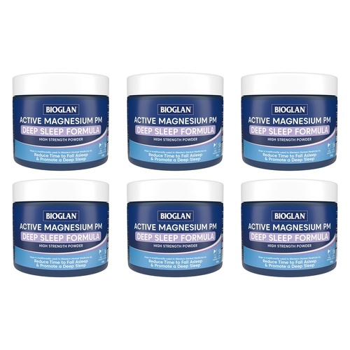 Bioglan Active Magnesium PM Deep Sleep Formula 240g Pack of 6