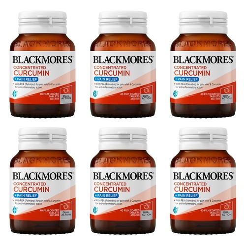 Blackmores Concentrated Curcumin + Pain Relief 40 Tablets Pack of 6