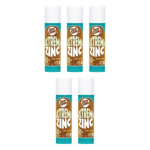 Sun Zapper Extreme Zinc Stick Shell White 15g Pack of 5