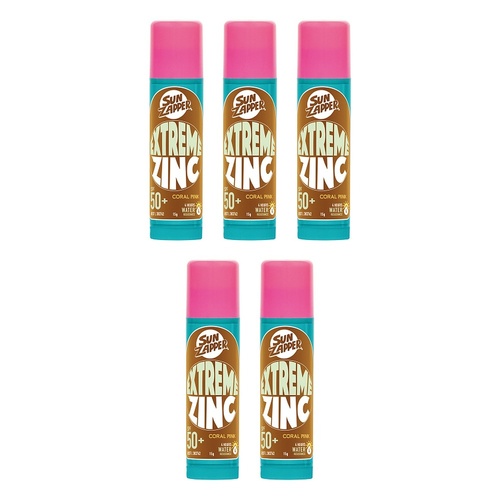 Sun Zapper Extreme Zinc Stick Coral Pink 15g Pack of 5