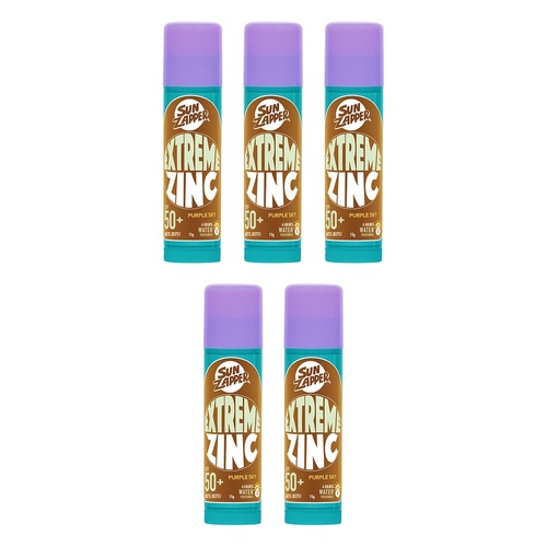 Sun Zapper Extreme Zinc Stick Purple Sky 15g Pack of 5