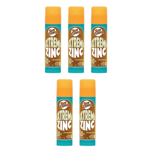 Sun Zapper Extreme Zinc Stick Orange Sun 15g Pack of 5