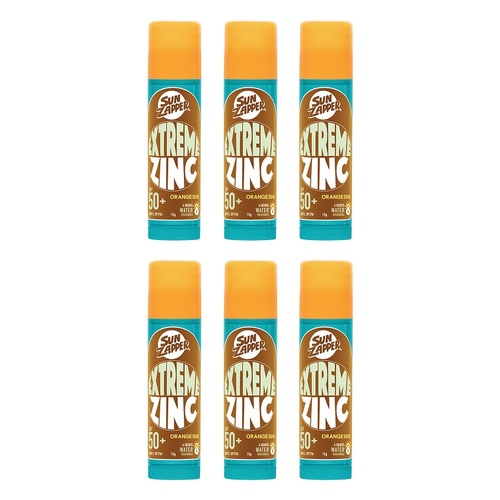 Sun Zapper Extreme Zinc Stick Orange Sun 15g Pack of 6