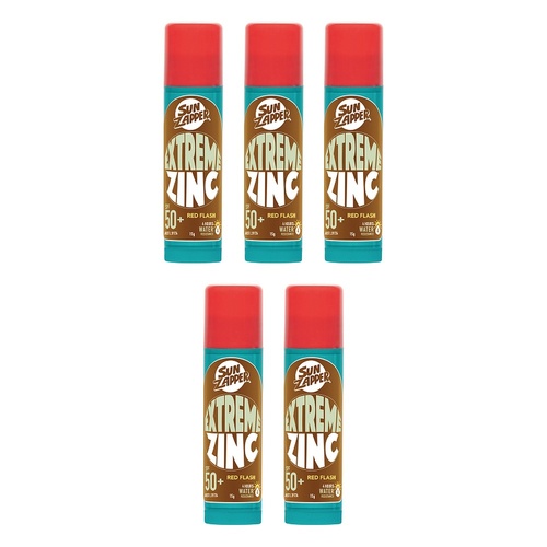 Sun Zapper Extreme Zinc Stick Red Flash 15g Pack of 5