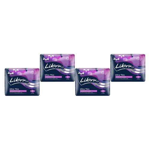 Libra Ultra Thin Goodnight Pads with Wings 20 Pack x 6 Bundle of 4