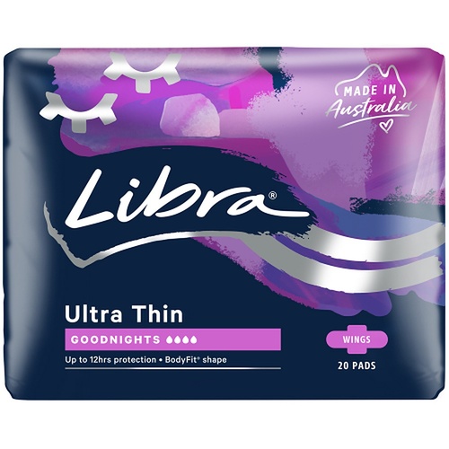 Libra Ultra Thin Goodnight Pads with Wings 20 Pack x 6