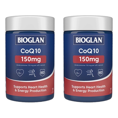 Bioglan CoQ10 150mg Heart Health 150 Capsules Pack of 2