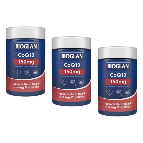 Bioglan CoQ10 150mg Heart Health 150 Capsules Pack of 3