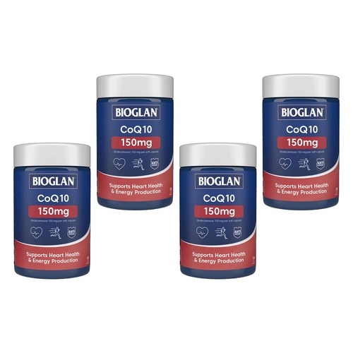 Bioglan CoQ10 150mg Heart Health 150 Capsules Pack of 4