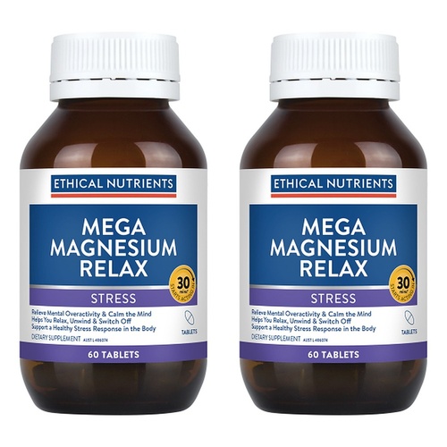 Ethical Nutrients Mega Magnesium Relax 60 Tablets Pack of 2