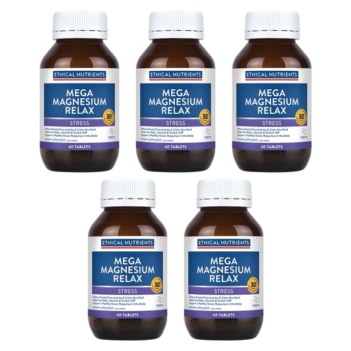 Ethical Nutrients Mega Magnesium Relax 60 Tablets Pack of 5