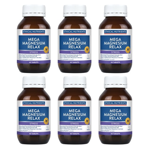 Ethical Nutrients Mega Magnesium Relax 60 Tablets Pack of 6