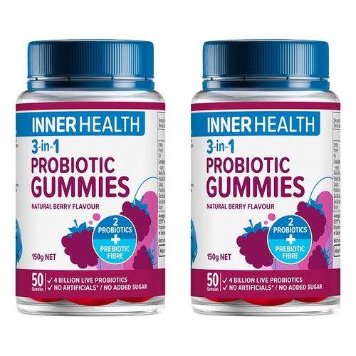 Inner Health 3-in-1 Probiotic Gummies 50 Gummies Pack of 2