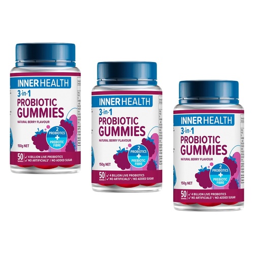 Inner Health 3-in-1 Probiotic Gummies 50 Gummies Pack of 3