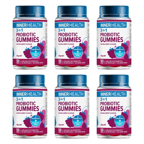 Inner Health 3-in-1 Probiotic Gummies 50 Gummies Pack of 6