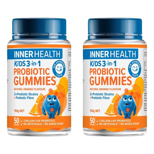 Inner Health Kids 3-in-1 Probiotic 50 Gummies Pack of 2