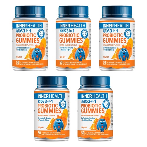 Inner Health Kids 3-in-1 Probiotic 50 Gummies Pack of 5