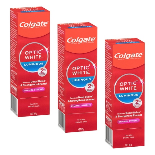 Colgate Optic White Luminous Enamel Whitening Toothpaste 85g Pack of 3