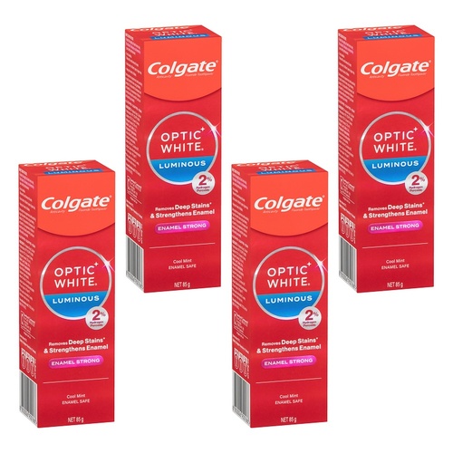 Colgate Optic White Luminous Enamel Whitening Toothpaste 85g Pack of 4