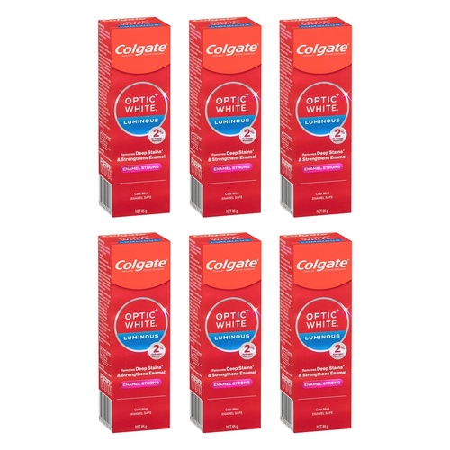 Colgate Optic White Luminous Enamel Whitening Toothpaste 85g Pack of 6